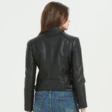 Women Leather Jacket Short Jacket Zipper Casual Cotton Line Pu Short Coat Motorcycle Clothing
