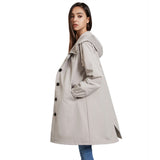 Women Trench Coat Autumn and Winter Waterproof Anorak Women's Casual Long Coat