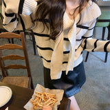 Women Knitwear Autumn and Winter Striped Sweater Loose Sweater