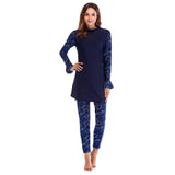 Muslim Bathing Suits Muslim Swimsuit Long Sleeve Trousers Three-Piece Set Sun Protection without Chest Pad