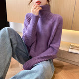 Women Knitted Pullover Turtleneck Sweater Autumn Winter Sweater Top
