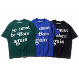 Hip-hop t shirts half sleeve instrendy reborn english letter foam trendy short-sleeved t-shirt short tee