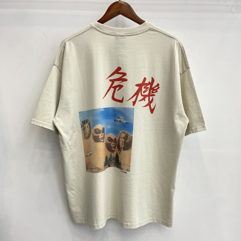 saint m t shirts s.m crisis letter graphic crew neck pullover short sleeve t-shirt