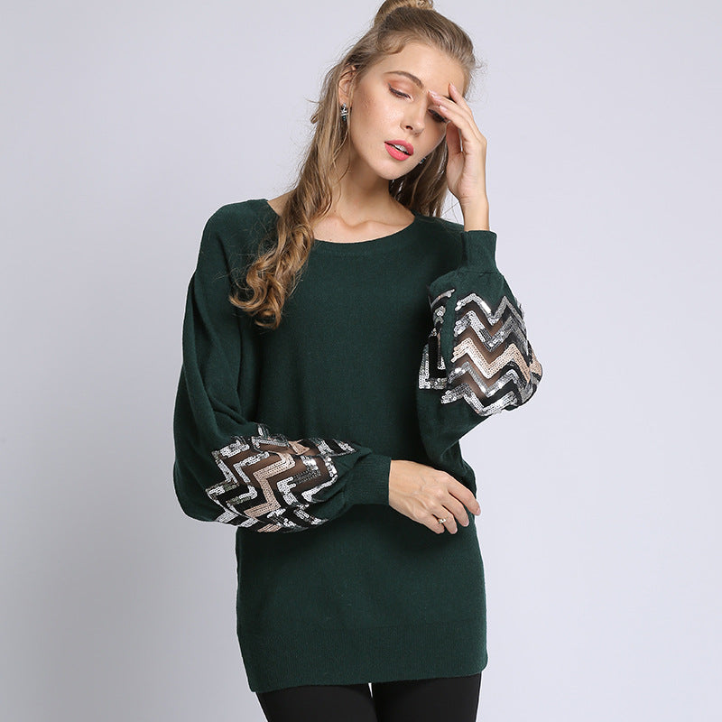 Women Knitwear Autumn and Winter Loose round Neck Sweater Top