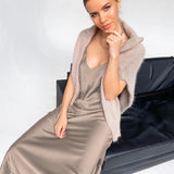 Corset Dress French Strap Dress Beautiful Autumn Dress Satin Drape V-neck Dress