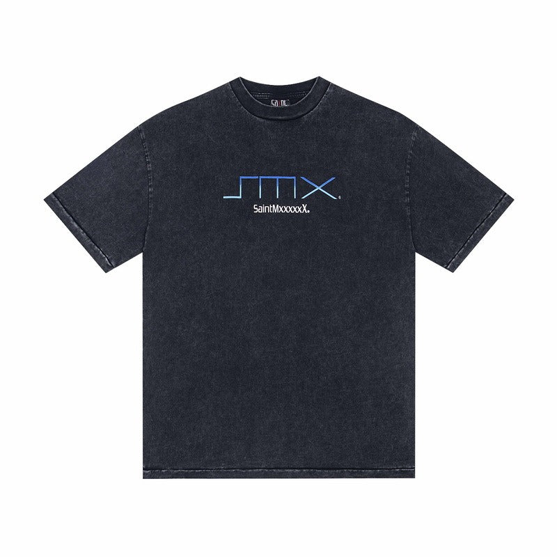 saint m t shirts s.m washed & distressed collection crew neck pullover short sleeve tee