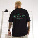 Men T Shirt Vintage Letter Print Casual Short Sleeve T-shirt