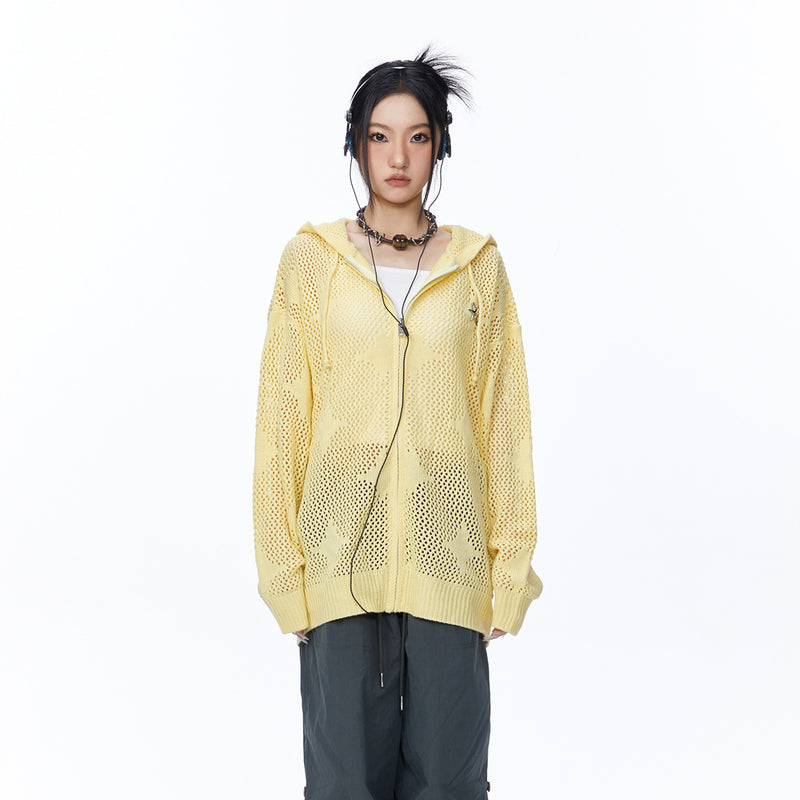 Unisex Jacket Autumn Hooded Hollow Sweater