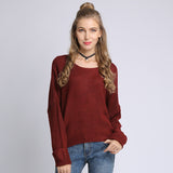 Women Knitwear Autumn round Neck Long Sleeve Loose Pullover Sweater