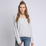 Women Knitwear Autumn round Neck Long Sleeve Loose Pullover Sweater