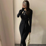 Women Dresses Hollow out Long Sleeve Dress Dress