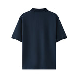 American-style embroidered polo shirt for men, pique cotton, short-sleeved with a turn-down collar. a business casual, solid color, basic summer t-shirt