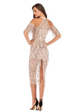 Women's Evening Gown Sexy off-Shoulder Nightclub Sequins Dress Summer