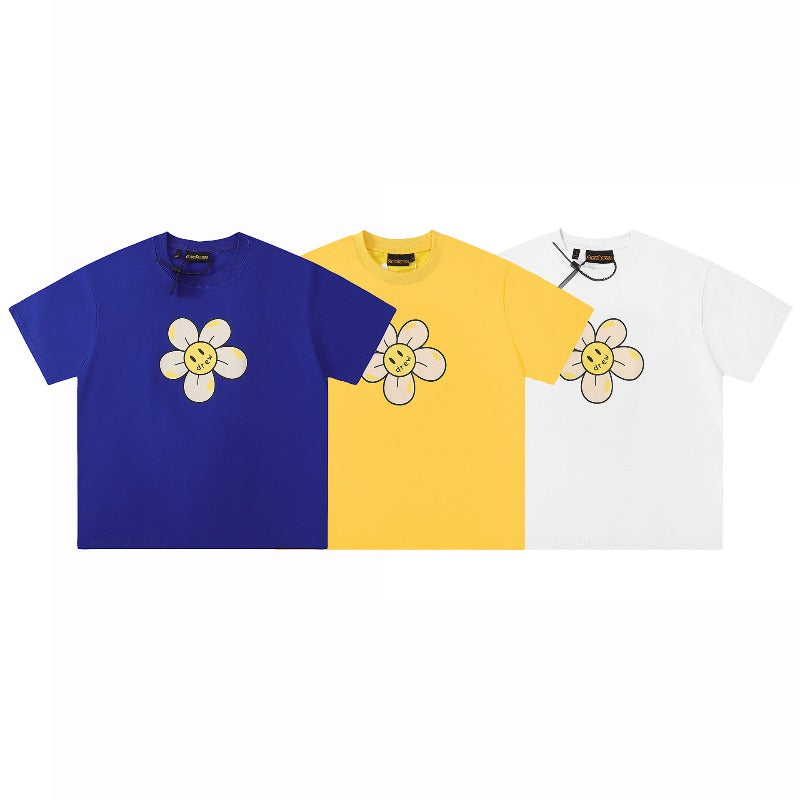 Drew house tshirt r d@ew floral letter crew neck pullover short sleeve