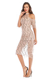 Women's Evening Gown Sexy off-Shoulder Nightclub Sequins Dress Summer