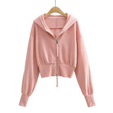 Women Jacket Double Zipper Patchwork Hoodie Women's Cardigan Jacket