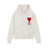 Heavy weight! ami arauneif wool hooded sweatshirt heartembroidersweaterlong sleevessweatshirtloose