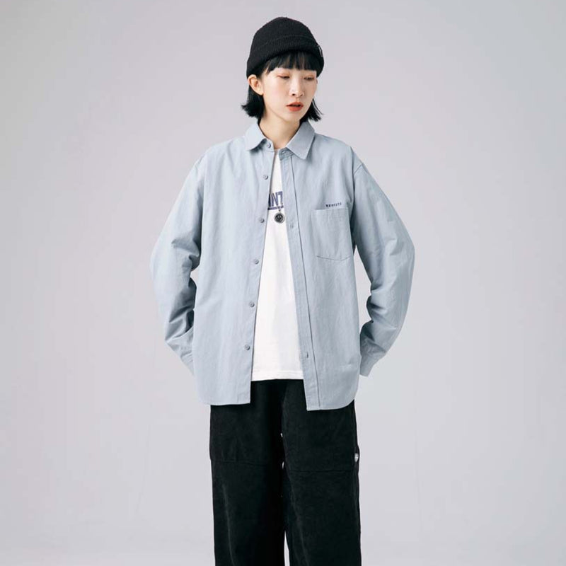 Unisex Jacket Autumn Letter Embroidered Shirt