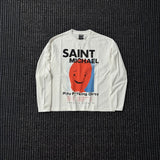 Saint xxx sbt american retro distressed vintagelong sleeves high street casualloose t-shirt