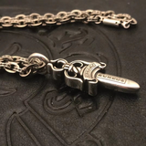 Chrome Hearts Necklace Men's and Women's Medium Double Sided Sword Pendant Vintage Style