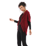 Women Knitted Sweater Autumn Knitted Tassels Loose-Fitting Half Sleeve Sweater Coat