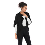 Women Knitted Sweater Autumn Knitted Tassels Loose-Fitting Half Sleeve Sweater Coat