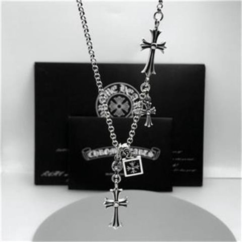 Chrome Hearts Necklace Men's and Women's Cross Double Pendant Vintage Necklace
