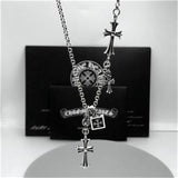 Chrome Hearts Necklace Men's and Women's Cross Double Pendant Vintage Necklace