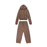Ashley williams outfit: "i love me" set - heart print zip-up hoodie & casual sweatpants
