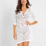 Women Knit Beach Cover Knitted Hollow out Beach Cover-up