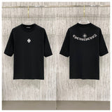 Ch hip-hop t shirts ch croo short-sleeved chest cross embroider sanskrit logo loosecasualpure cotton american style