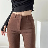 Women Sweatpants Casual Pants Women's Autumn and Winter Retro Bell-Bottom Pants Trousers
