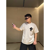 Ch hip-hop t shirts ch kevin cross patch embroiderloosecasualpure cotton american heavy weight short sleeve trendy