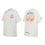 Ch hip-hop t shirts new ch short-sleeved gradient horseshoe hot diamond printing loosecasualpure cotton american heavy weight short-sleeved