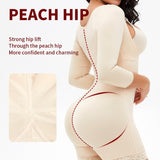 Shapewear bodysuit long sleeves waist and abdomen tightening