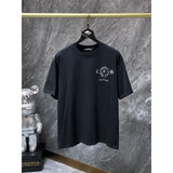 Ch hip-hop t shirts ch cross horseshoe sanskrit patch embroider hand-sewn buttons short-sleeved american high street