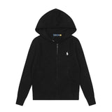 Wool topssweatshirt zipper hooded outwearrl small malaf embroidered macaron color cardiganknitting shirt sweater
