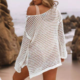 Women Knitwear Sexy Knitwear Hollow out Female Beach Dress Sun Protection Shirt