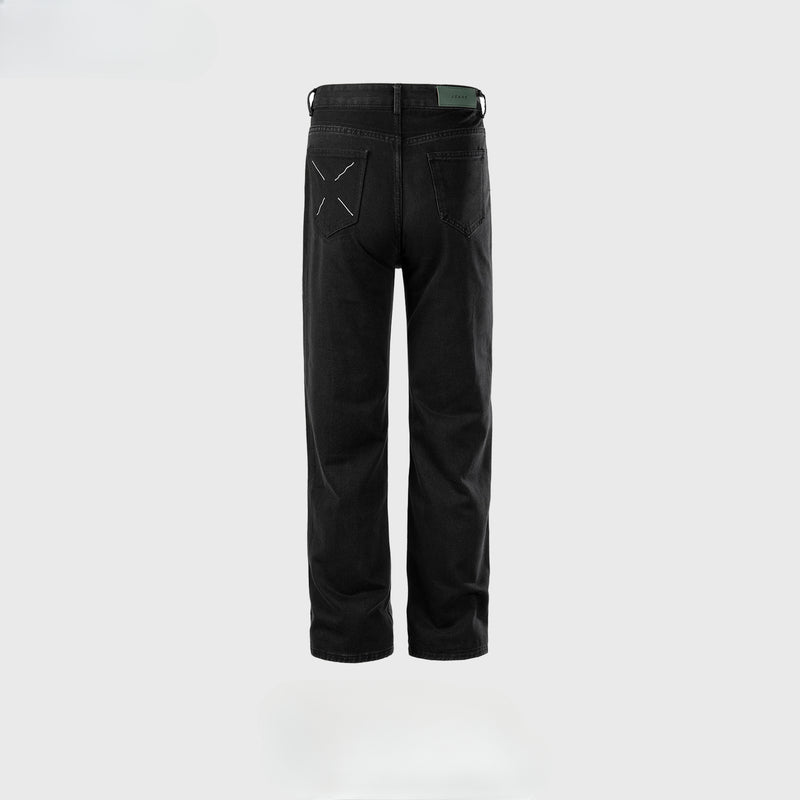 MIJKO Mens Vintage Pants MIJKO Trousers X Embroidered Pockets CleanFit Jeans