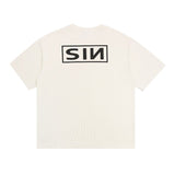 saint m t shirts s.m letter print crew neck pullover short sleeve top