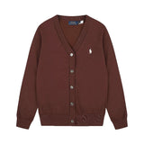 Macaron-colored little marafon rlv collar knit cardigan - relaxed fit outerwear - autumn/winter couple's open-front wool top
