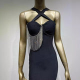 Women Dresses Bandage Dress Tassels Party Dress Skirt (Ont0408)