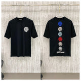 Ch hip-hop t shirts ch cro correct version summerbest selling cross horseshoe embroider short-sleeved t-shirt american high street
