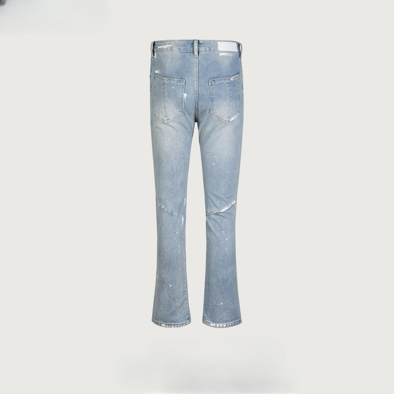 MIJKO Men's Vintage Pants MIJKO Men's Wide-Foot Zipper Pants Slim-Fit Pants Jeans