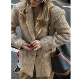 Women Coats Spring Blazer Single-Breasted Mid-Length Top