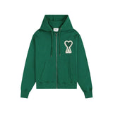 Amiaheoineloveembroidersweatshirt zipperoutwear high weight hooded couple hoodiefall and winterlong sleeves