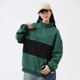 Unisex Hoodie Autumn Stitching Stand Collar Sweater