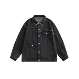 Unisex Jacket Vintage Denim Jacket for Men and Women Couple Loose Cardigan Coat