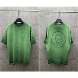 Ch hip-hop t shirts new ch short-sleeved american style washed and fried color embroidery couple short-sleeved high street casualeasiest for matchtrendy