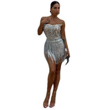 Women Dresses Dress Skirt Beaded Sequins Tassel Sexy Dress (Ont0408)